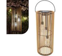 TIANYI-Lanterne Solaire Extérieure en Aspect Rotin \u2013 Lampe Solaire Décorative à Suspendre ou Poser \u2013 Éclairage Extérieur pour Terrasse, Balcon & Jardin \u2013 Lampe de Table pour Décoration