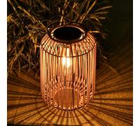 TIANYI-Lanterne Solaire Extérieure, Grande Lanterne Solaire en Rotin, Suspendue/Debout, Lumière Solaire pour Balcon, Patio, Jardin