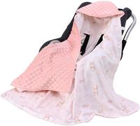 Tianyi-Lat Couverture Enveloppante Siège Bébé 90x90 Cm - Nid D'ange Pour Nouveau-Né Poussette Siège Auto (Lapin)