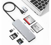 TIANYI-Lecteur de carte CFast,USB 3.0 USB C CFast 2.0,adaptateur de carte mémoire CFast haute vitesse en aluminium 5 Gbit/s CFast/CF/SD/TF/XD pour SanDisk,Lexar,carte Sony, lecture simultanée de 5 ca