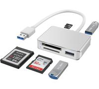 TIANYI-Lecteur de Carte XQD/SD/Micro SD, Lecteur/graveur/Adaptateur de mémoire Multi-Cartes avec 2 Ports USB3.0, Prise en Charge de la Carte XQD Sony G/M Series Lexar 2933x/1400x, SD/SDHC/TF Windows/