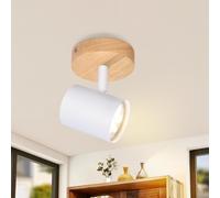 TIANYI-LED Deckenstrahler 1 Flammig Deckenleuchte - Deckenlampe Vintage Holz Deckenspot Schwenkbar GU10 Strahler Wandstrahler für Wohnzimmer Schlafzimmer Flur Küche MAX.40W Sans Leuchtmittel