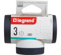 TIANYI-LEGRAND 694521 Adaptateurs avec 3 prises latérales 2P+T, rotatif, finition blanc/gris foncé