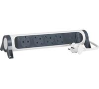 TIANYI-LEGRAND, Multiprise rotative, 4 prises, multiprise, parasurtenseur intégré avec indicateur d'état (SPD), interrupteur marche/arrêt LED, câble de 1,5 m, blanc ultra blanc/gris foncé, 694507