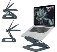 TIANYI-LEITZ - Support pour Ordinateur Portable 13"" à 15"" avec Hauteur & Angle Réglables et 6 Pré-réglages, Format Compact, 80% Plastique Recyclé & 100% Recyclable, Gamme Ergo, Coloris gris (6424008