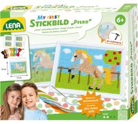 Tianyi-Lena 42625 - Kit De Bricolage Image À Broder Cheval, Kit Complet Avec Cadre À Broder, Aiguille Émoussée En Métal, Fil De Laine, Grille À Broder Avec Pré-Impression, Pour Enfants À Partir De 6