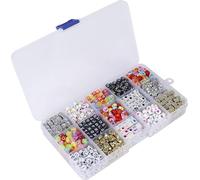 Tianyi-Lettre Alphabet 15 Compartiments Kit De Loisirs Créatifs Diy Perles Pour Enfants Métier À Tisser Création De Bijoux Bricolage Bands Bracelets 1100 Pièces