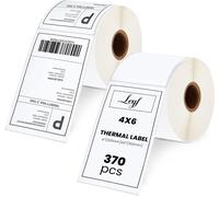 TIANYI-Leyf 100 mm x 150 mm ¿ Étiquettes thermiques ¿ Auto-adhésives ¿ Noyau de 1" ¿ Lot de 2 rouleaux d'étiquettes x 370 pièces par rouleau = 740 étiquettes ¿ Compatible avec les imprimantes d'étiqu