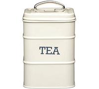 Tianyi-Living Nostalgia Range Boîte À Thé En Acier Inoxydable, Crème, 11 X 11 X 17 Cm