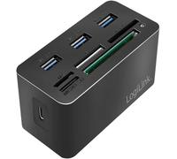 TIANYI-LogiLink CR0046 Lecteur de Cartes USB 3.2 Gen 1 pour Cartes MS/SD/M2/microSD/CF et 3 Ports USB Noir