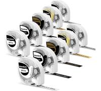 TIANYI-Lot de 10 étiquettes P12/P12Pro, 12 mm x 4 m, d'origine blanc sur noir, or sur noir, sur répartiteur P12/P12Pro, ruban d'étiquettes pour étiqueteuse P12