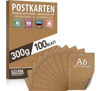 Tianyi-Lot De 100 Cartes Postales En Papier Kraft - Format A6-300 G - 10,5 X 14,8 Cm - Carton Naturel - Feuilles En Carton Kraft Pour Impression, Papier Cartonné