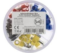 TIANYI-Lot de 100 embouts de câble isolés 4,0-16,0 mm² (50 x 4,0 mm² gris, 20 x 6,0 mm² jaune, 20 x 10,0 mm² rouge, 10 x 16,0 mm² bleu) selon le code couleur DIN dans une boîte à saupoudrer