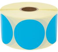 Tianyi-Lot De 1000 Pastilles Adhésives Colorées Sur Rouleau - 25 X 25 Mm - Bleu - À Pois - Autocollants Ronds - Parfaits Pour Étiqueter Au Bureau - Autocollants Ronds