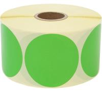 Tianyi-Lot De 1000 Pastilles Adhésives Colorées Sur Rouleau - 25 X 25 Mm - Vert - À Pois - Autocollants Ronds - Parfaits Pour Étiqueter Au Bureau - Autocollants Ronds