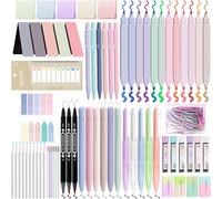 Tianyi-Lot De 116 Fournitures Scolaires Aesthetiques - 12 Surligneurs Pastel, 5 Stylos Gel Noirs, 6 Crayons De Couleur, 6 Porte-Mines, Stylos Tendances Pour Adolescentes