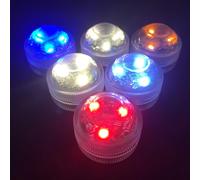 Tianyi-Lot De 12 Lampes Led Rvb Submersibles Multicolores Flash Sans Flamme Led Cr2032 Avec Batterie Alimentée Par Batterie Super Bright Changement De Couleur Automatique Led Halloween Lumières