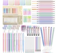 Tianyi-Lot De 120 Fournitures Scolaires Esthétiques Avec 12 Surligneurs Pastel, 5 Stylos Gel Noirs, 6 Stylos Gel De Couleur, 6 Porte-Mines, Pour Adolescentes, Filles,École, Bureau