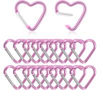 Tianyi-Lot De 18 Porte-Clés En Forme De C?ur En Alliage D'aluminium Rose Avec Design À Ressort Pour Activités De Plein Air Et Cadeaux