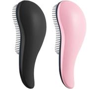 Tianyi-Lot De 2 Brosses Démêlantes, Peigne À Coussin D'air, Peigne De Massage, Peigne Lissant (Noir, Rose)