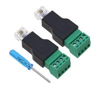TIANYI-Lot de 2 connecteurs RJ11 public vers 4 broches femelles avec boulon pilote RJ11 - Accessoires électriques en plastique