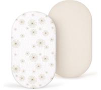 Tianyi-Lot De 2 Draps-Housses En Mousseline Pour Berceau, Housse De Matelas Pour Lit D'appoint Et Berceau 100 % Coton, 90 X 40 Cm, Blanc Marguerite