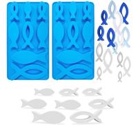 Tianyi-Lot De 2 Moules En Silicone Poisson, Moules Décoratifs Polyvalents Pour Faire De La Glace, Du Chocolat, Du Savon Et Des Bougies - Décoration De Communion Moule En Silicone