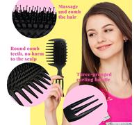 Tianyi-Lot De 2 Peignes De Brosse À Perruque Brosse À Boucles Et Brosse À Extensions De Cheveux À Dents Larges Peigne Spécial Pour Perruques Humaines Et Extensions Synthétiques Soin Doux Sans D