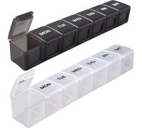 Tianyi-Lot De 2 Piluliers Extra Larges - Pilulier Hebdomadaire - Grande Capacité - Pour Vitamines, Huiles De Poisson, Compléments