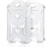 Tianyi-Lot De 2 Porte Badges Robuste Étui Vertical En Plastique Dur Avec Double Fenêtre Transparente Et Clip Serré Porte Carte Navigo Stable Pour Bureau École Cartes D'identité Cartes De Crédit
