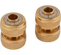 TIANYI-Lot de 2 raccords de Tuyau en Laiton pour Tuyau d'arrosage de 13 mm - Réparateur de Tuyau pour Le raccordement de tuyaux d'eau - Raccord de Tuyau en Laiton pour connecter Les tuyaux