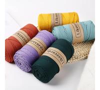 Tianyi-Lot De 2 Rouleaux De Fil Macramé - 4 Mm X 130 M - En Polyester De Qualité Supérieure - Pour Artisanat, Sacs, Décorations De Maison, Sac À Bandoulière - Sac À Main (Bianco Puro)