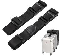 Tianyi-Lot De 2 Sangles De Bagage, Sangles De Connexion Pour Valises, Accessoires De Ceinture De Voyage, 3,2 Cm En Cuir Sans Fin Pour Connecter Vos 3 Bagages Ensemble (Taille Normale De 3,2 Cm)