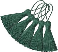 Tianyi-Lot De 20 Mini Pompons Soyeux Faits À La Main Pour Marque-Pages, Accessoires, Projets De Bricolage, Boucles D'oreilles, Bijoux, Cadeau, Porte-Clés, Rideau Et Décoration De Poche (Vert Foncé)