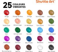 Tianyi-Lot De 25 Peintures Acryliques De 60 Ml De Couleurs Vintage, Riches En Pigments, Peintures Acryliques De Qualité Supérieure Pour Artistes, Débutants Et Enfants Sur Roches, Artisanat,