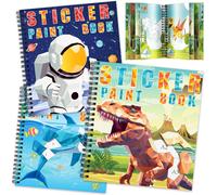 Tianyi-Lot De 3 Livres D'autocollants Dinosaures Pour Enfants De 3 À 8 Ans, 30 Images Livre D'autocollants Par Numéro, Livre D'autocollants Pour Enfants Pour Améliorer L'intelligence, Cadeaux De Noël