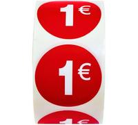 Tianyi-Lot De 3 Rouleaux D'étiquettes De Prix « 1 » \U2013 1 500 Autocollants Ronds, Rouge Brillant, Ø35 Mm, Idéals Pour L`Étiquetage En Magasin (1 -3)