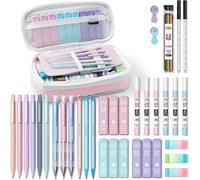 Tianyi-Lot De 36 Fournitures Scolaires Esthétiques Dans Une Trousse À Crayons De Grande Capacité, 12 Porte-Mines 0,5, 0,7, 0,9 Et 2 Mm Avec 624 Mines De Recharge, Pour Étudiants, Écriture,