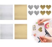 Tianyi-Lot De 4 Autocollants À Gratter Carrés Avec 8 Pièces D'amour, Étiquettes Autocollantes À Gratter, Étiquettes Autocollantes, Bons De Films À Gratter, Pour Mariages, Anniversaires (Or Et Argent)