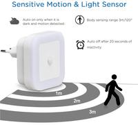 Tianyi-Lot De 4 Led Veilleuse Avec Détecteur De Mouvement Capteur Crépusculaire Auto/Prise On/Off Économie D'énergie Lumière Capteur Pir Lampe D'orientation Blanc Chaud Escalier\U2026