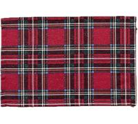 Tianyi-Lot De 4 Sets De Table Américains De Noël. Design Raffiné Et Moderne. Tartan Écossais En Lurex Effet Pailleté Doré. (Rouge Tartan Écossais, Lot De 4 À 30 X 45 Cm)