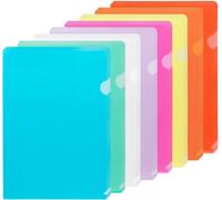 Tianyi-Lot De 42 Chemises En Plastique A4 - 8 Couleurs - Type L - Pour Protection De Dossiers - Transparentes - Ouvertes Sur Le Dessus Et Sur Le Côté - Pour Rapport, Projet, Présentation