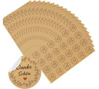 Tianyi-Lot De 480 Autocollants De Remerciement Ronds De 4 Cm Avec Feuilles Et C?Urs - Étiquettes De Remerciement Autocollantes - Cadeau De Remerciement Pour Communion, Baptême, Mariage (Force)