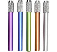 Tianyi-Lot De 5 Rallonges De Stylo - Poignée En Métal - Rallonge De Crayon Réglable En Alliage D'aluminium - Convient Pour Les Fournitures Scolaires Et Les Fournitures De Bureau Pour Le Bureau