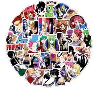 Tianyi-Lot De 50 Autocollants Fairy Tail Anime Pour Ordinateur Portable, Pare-Chocs, Planche À Roulettes, Bouteilles D'eau, Ordinateur, Téléphone, Pack D'autocollants Anime Pour Enfants/Adolescents.