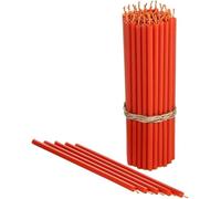 Tianyi-Lot De 50 Bougies En Cire D'abeille - Orange - Ne Coule Pas, Sans Fumée - Bougies Décoratives Pour Prière D'église, Décoration Ou Anniversaire - 16 Cm De Haut X 0,5 Cm De Diamètre (Orange)