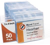 Tianyi-Lot De 50 Porte-Badges Horizontaux En Plastique Transparent 7,6 X 10,2 Cm Pour Badges Nominatifs Ou Inserts Pour Étiquettes De Nom De 7,6 X 10,2 Cm