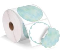 Tianyi-Lot De 500 Étiquettes Thermiques Ondulées Autocollantes De 2"" Pour Carte De Remerciement, Logo, Nom, Prix, Adresse, Code Qr, Dégradé Bleu-Vert