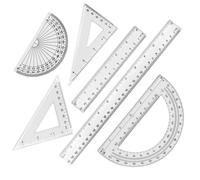 Tianyi-Lot De 6 Règles De Géométrie - Équerre De 30 Cm Et 15 Cm - Goniomètre À 180 Degrés - 10 Cm/15,5 Cm - Grand Équerre De 60 Cm Et 45 Cm - Rapporteur Transparent Stable Pour Les Mathématiques