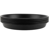 TIANYI-Lot de 6 Soucoupes pour Plantes, Coupelle pour Pots de Fleurs pour Plantes, Plateaux de Planteur pour Intérieur, Extérieur, Jardin, Noir, 30cm